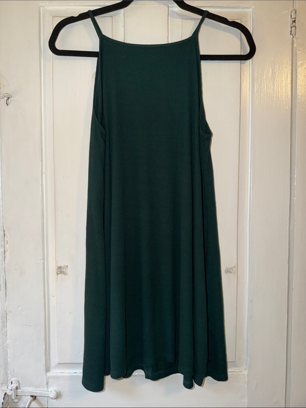 Forever 21 Dark Green Ribbed Swing Mini Dress
